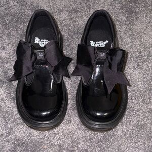 Dr. Martens Black Patent Leather Shoes with Bow